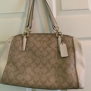 Tan and cream Coach purse